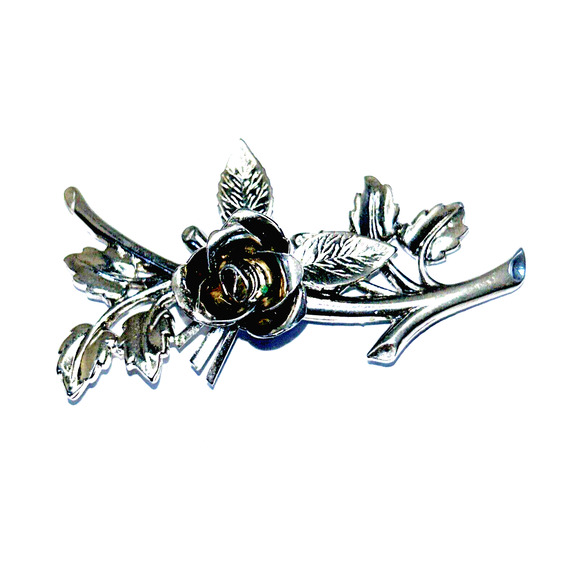 CORO Pegasus Silver Tone 2" Flower Floral Brooch Pin Retro Coquette Vintage - Picture 2 of 15